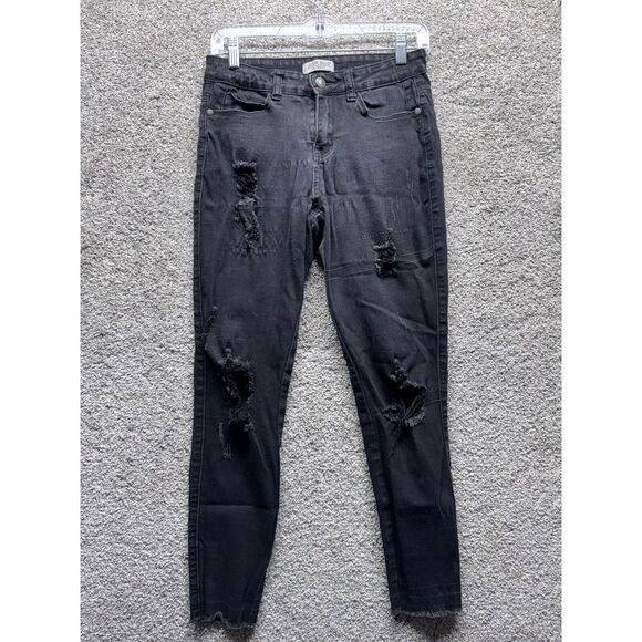 Judy Blue Women's Black‎ Distressed Fray Ripped Denim Jeans JB-8548 Size 7/28 - Picture 1 of 8
